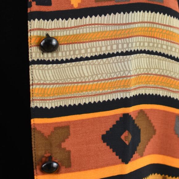 Vintage Lightweight Bomber Jacket, Southwestern Print, Women's Petite Small - Picture 6 of 12